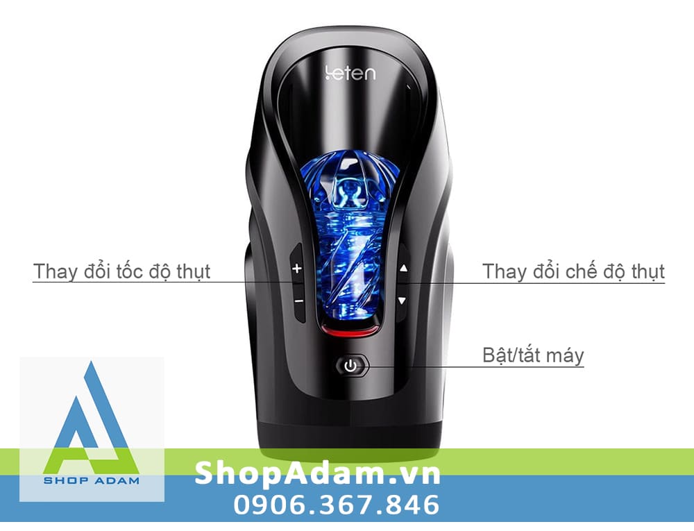 Máy thủ dâm nam thụt tự động có sưởi ấm Leten Luxury Male Masturbator