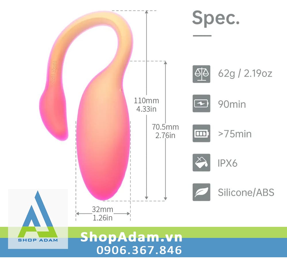 Trứng rung thiên nga điều khiển qua App Magic Motion Flamingo Max