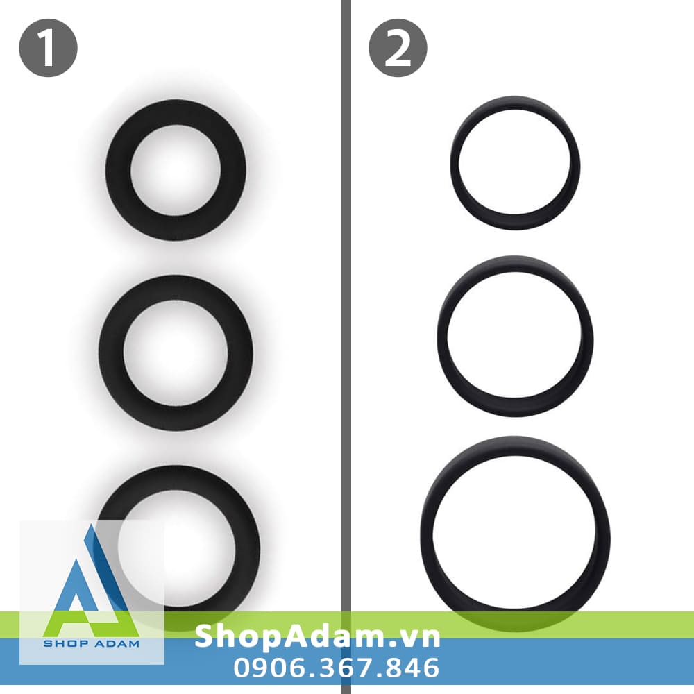 Vòng hãm dương silicone mềm mại Lovetoy Power Plus - 3 chiếc